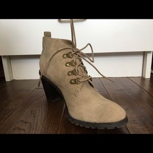 Restricted suede booties